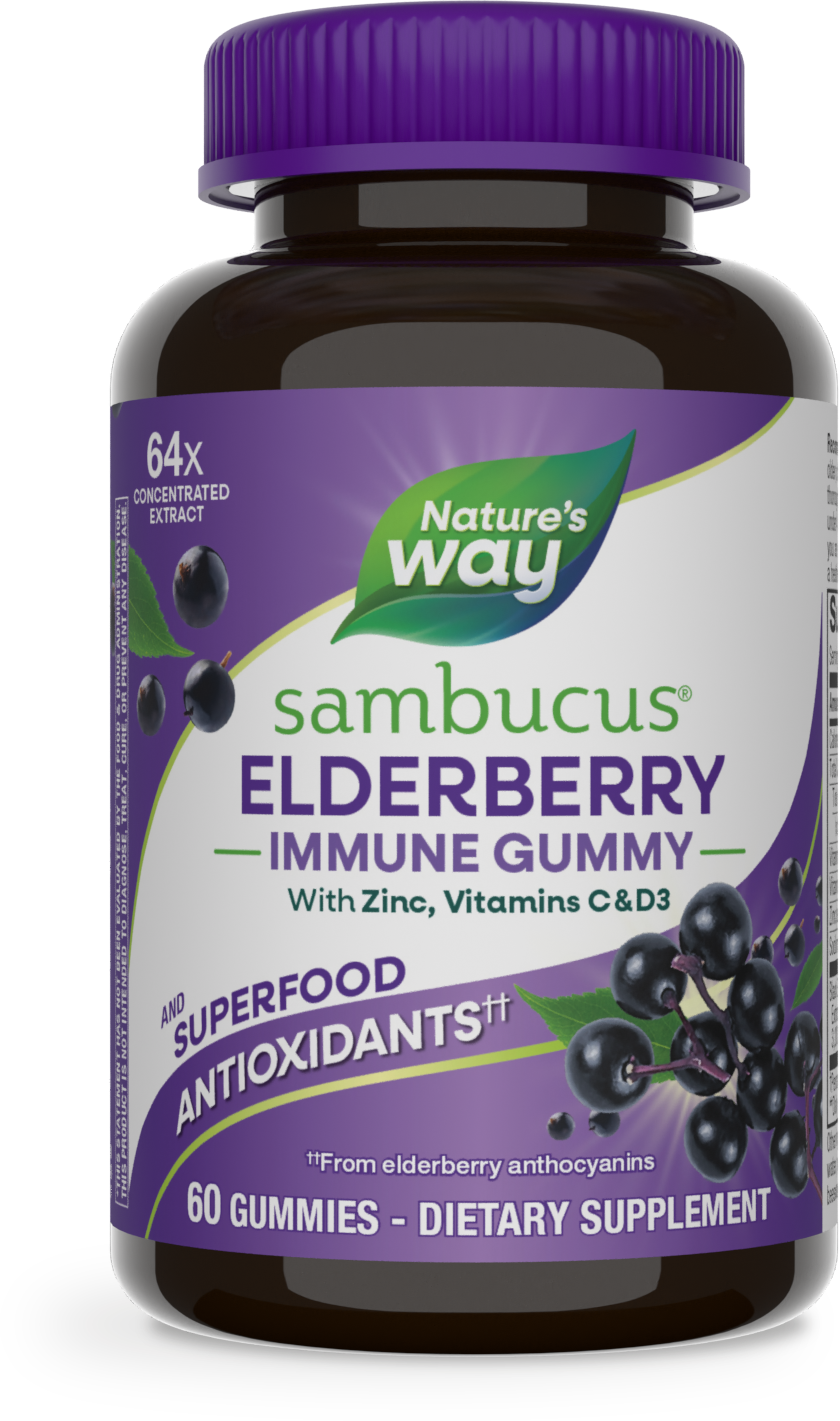 Nature's Way® Sambucus® Gomitas para el Sistema Inmunológico | Saúco Negro Europeo | 60 Gomitas