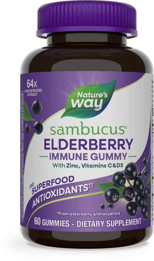 Nature's Way® Sambucus® Gomitas para el Sistema Inmunológico | Saúco Negro Europeo | 60 Gomitas