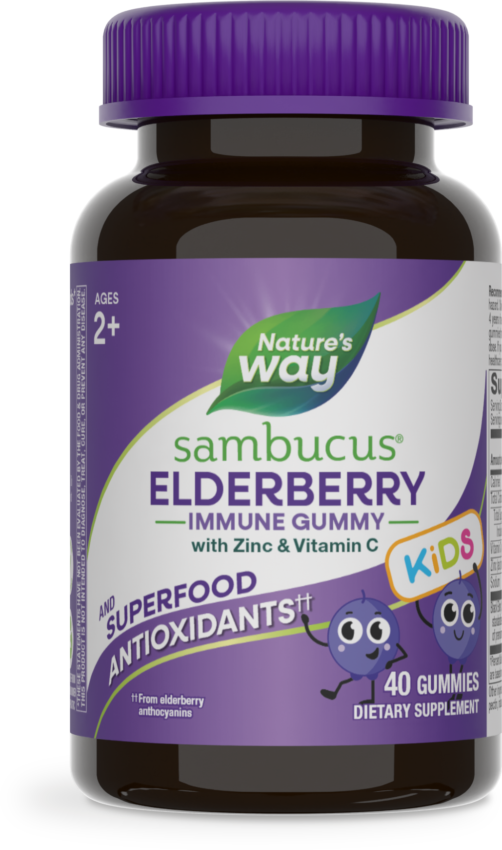 Nature's Way® Sambucus® Kids Gummies | Gomitas de Saúco Negro para Niños | 40 Gomitas