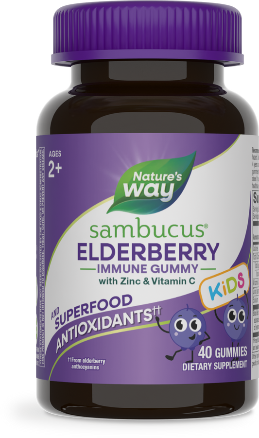 Nature's Way® Sambucus® Kids Gummies | Gomitas de Saúco Negro para Niños | 40 Gomitas