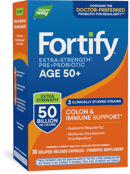 Nature's Way® Fortify® Age 50+ Probiotic | 50 Billion CFU | 30 Cápsulas Vegetales