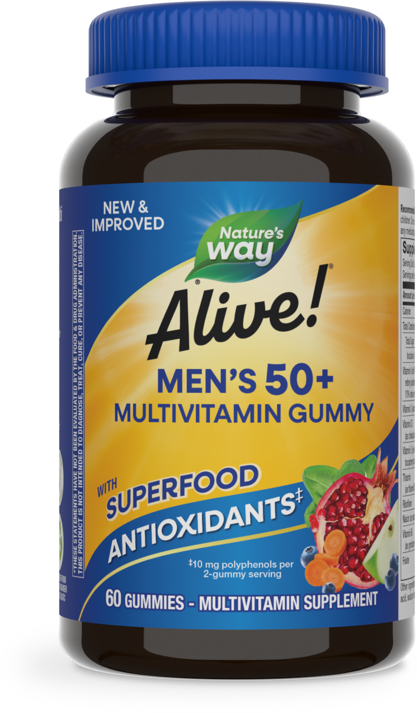 Nature's Way® Alive!® Multivitamínico para Hombres 50+ en Gomitas | Sabor Frutas | 60 Gomitas