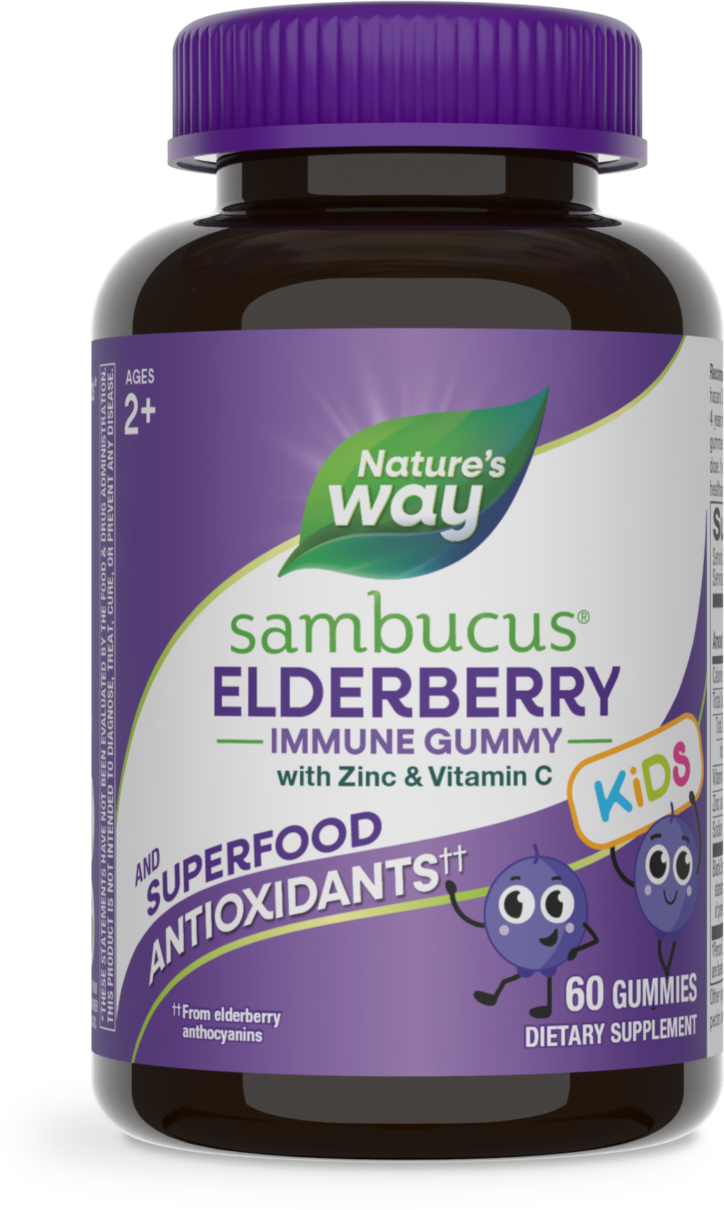 Nature's Way® Sambucus Kids Gummies | Saúco para Niños | 60 Gomitas