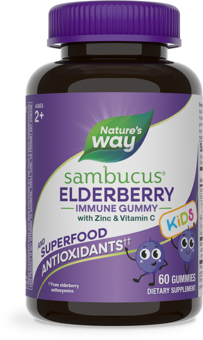 Nature's Way® Sambucus Kids Gummies | Saúco para Niños | 60 Gomitas