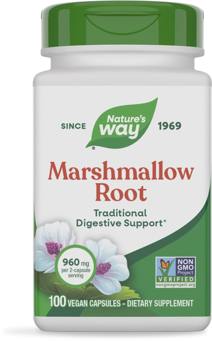Nature's Way® Marshmallow Root | Raíz de Malvavisco | 100 Cápsulas Vegetales