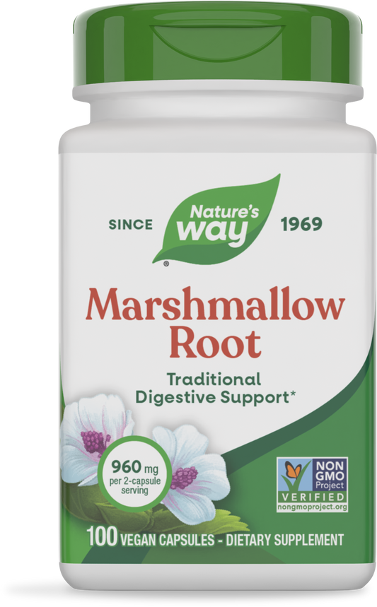 Nature's Way® Marshmallow Root | Raíz de Malvavisco | 100 Cápsulas Vegetales