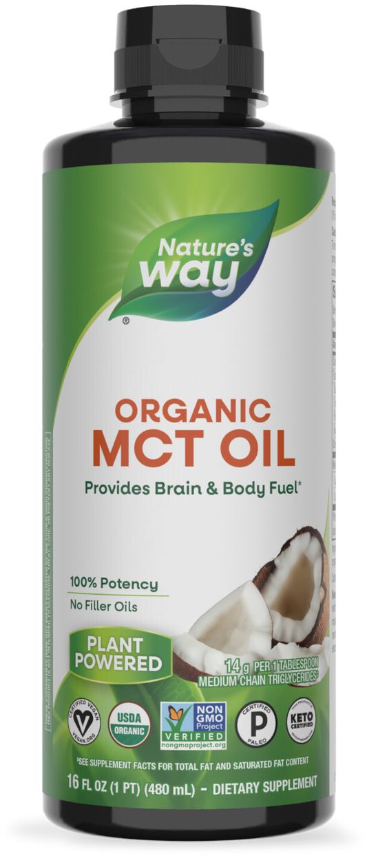 Nature's Way® 100% Organic MCT Oil | Aceite MCT Orgánico | 16 fl oz (480 mL)