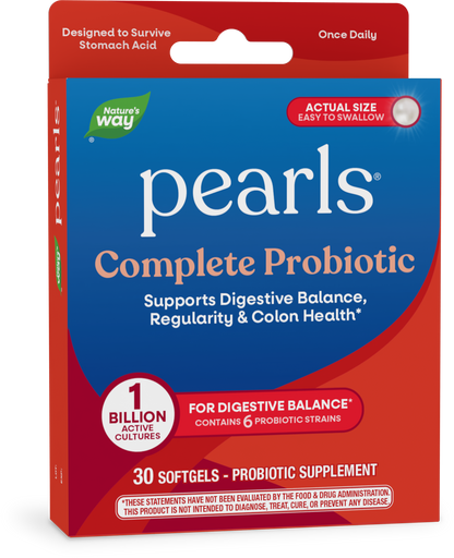 Nature's Way® Pearls® Complete Probiotic | Probiótico para Salud Digestiva Completa | 30 Cápsulas Blandas