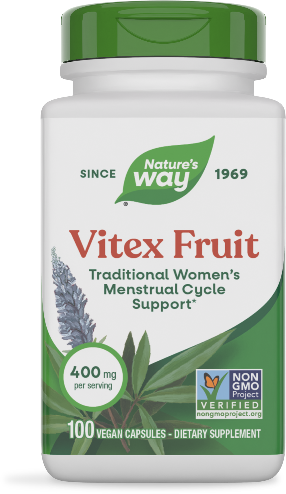 Nature's Way® Vitex Fruit | 100 Cápsulas Veganas