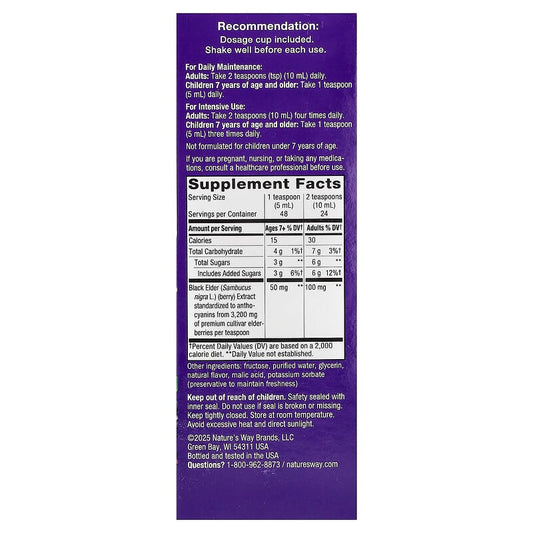 Nature's Way® Sambucus Traditional Immune Syrup | Jarabe de Saúco Negro | 8 fl oz (240 mL)