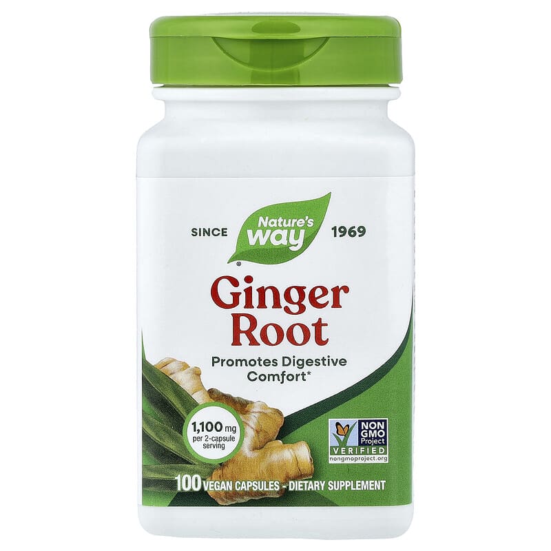 Nature's Way® Ginger Root | Raíz de Jengibre | 100 Cápsulas Vegetales