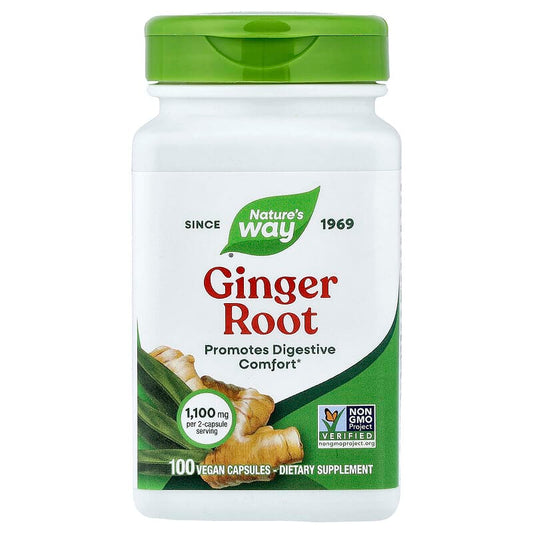 Nature's Way® Ginger Root | Raíz de Jengibre | 100 Cápsulas Vegetales