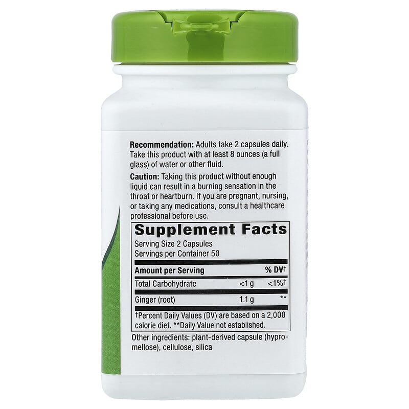 Nature's Way® Ginger Root | Raíz de Jengibre | 100 Cápsulas Vegetales