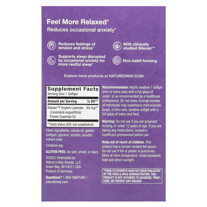 Nature's Way® CalmAid® | Silexan® Lavender Oil | 30 Softgels