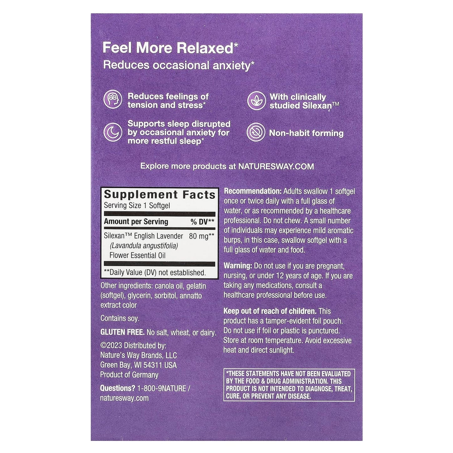 Nature's Way® CalmAid® Clinically Studied Lavender | 80 mg | 30 Softgels
