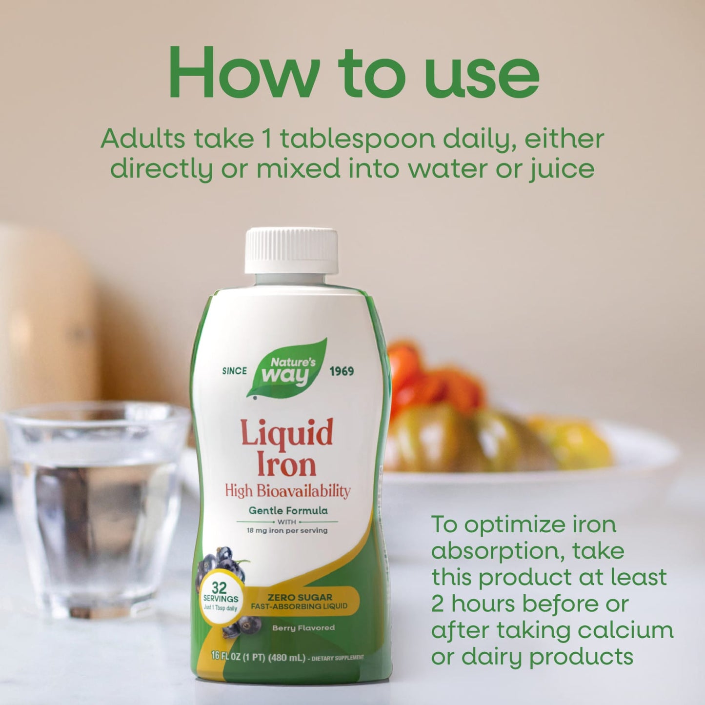 Nature's Way® Alive!® Liquid Iron | 16 fl oz (480 mL)