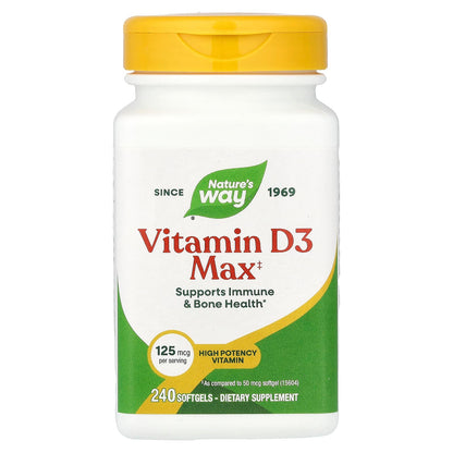 Nature's Way® Vitamin D3 Maximum Strength | 125 mcg (5,000 UI) | 240 Softgels