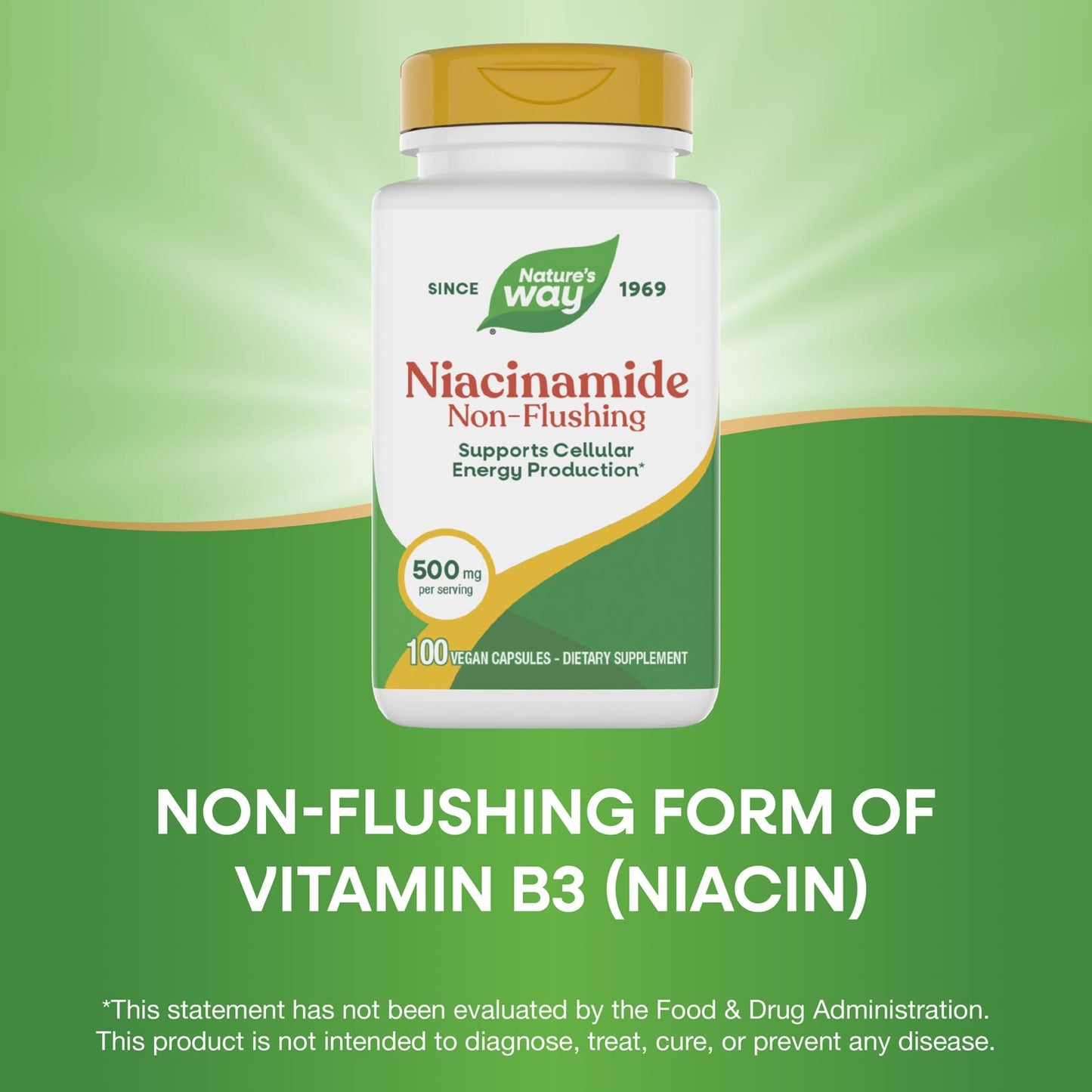 Nature's Way® Niacinamide (Non-Flushing) 500 mg | 100 Cápsulas