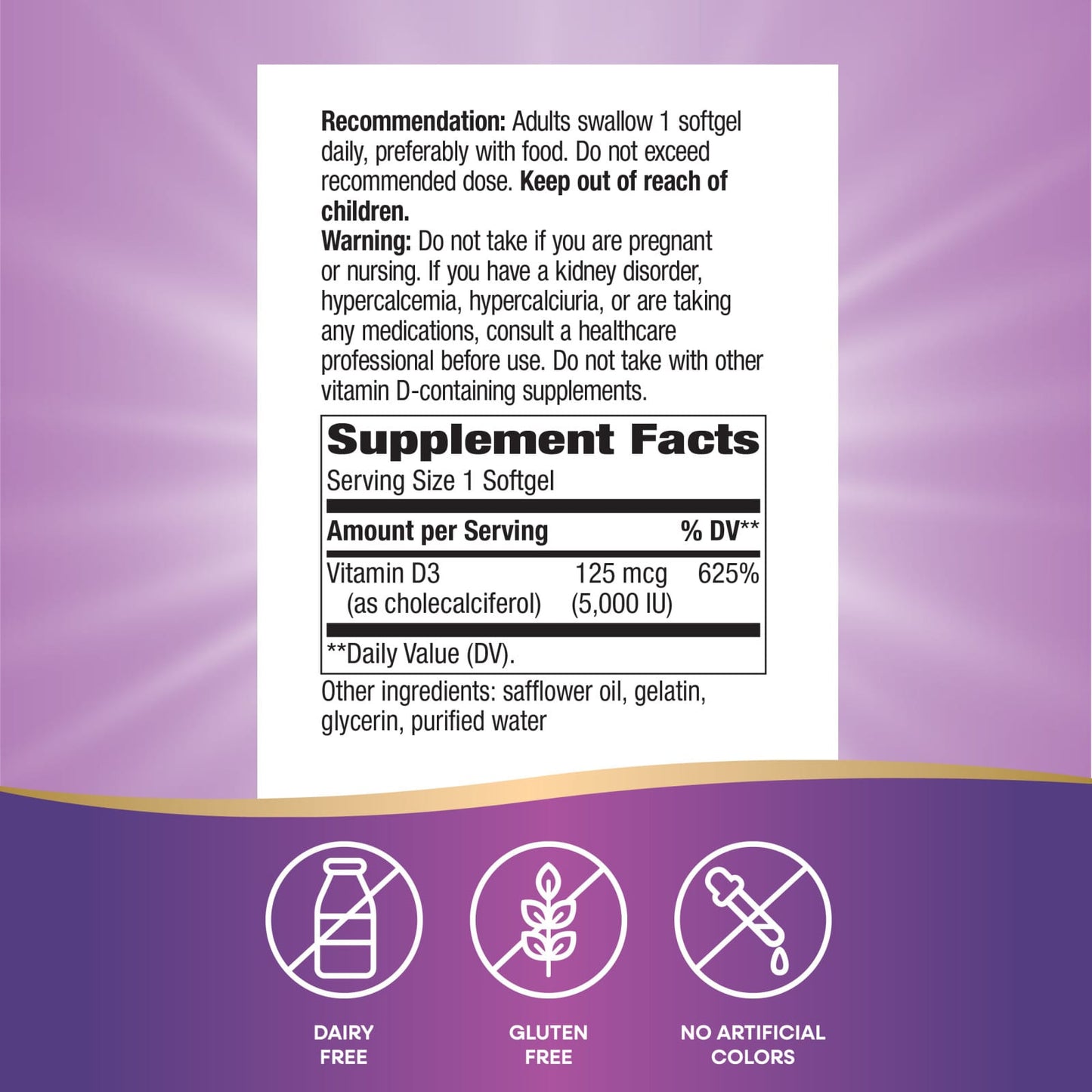 Nature's Way® Vitamin D3 Maximum Strength | 125 mcg (5,000 UI) | 240 Softgels
