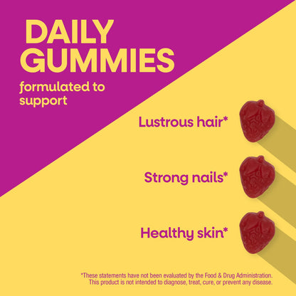 Nature's Way® Alive!® Hair, Skin & Nails Gummies | Strawberry | 60 Gomitas