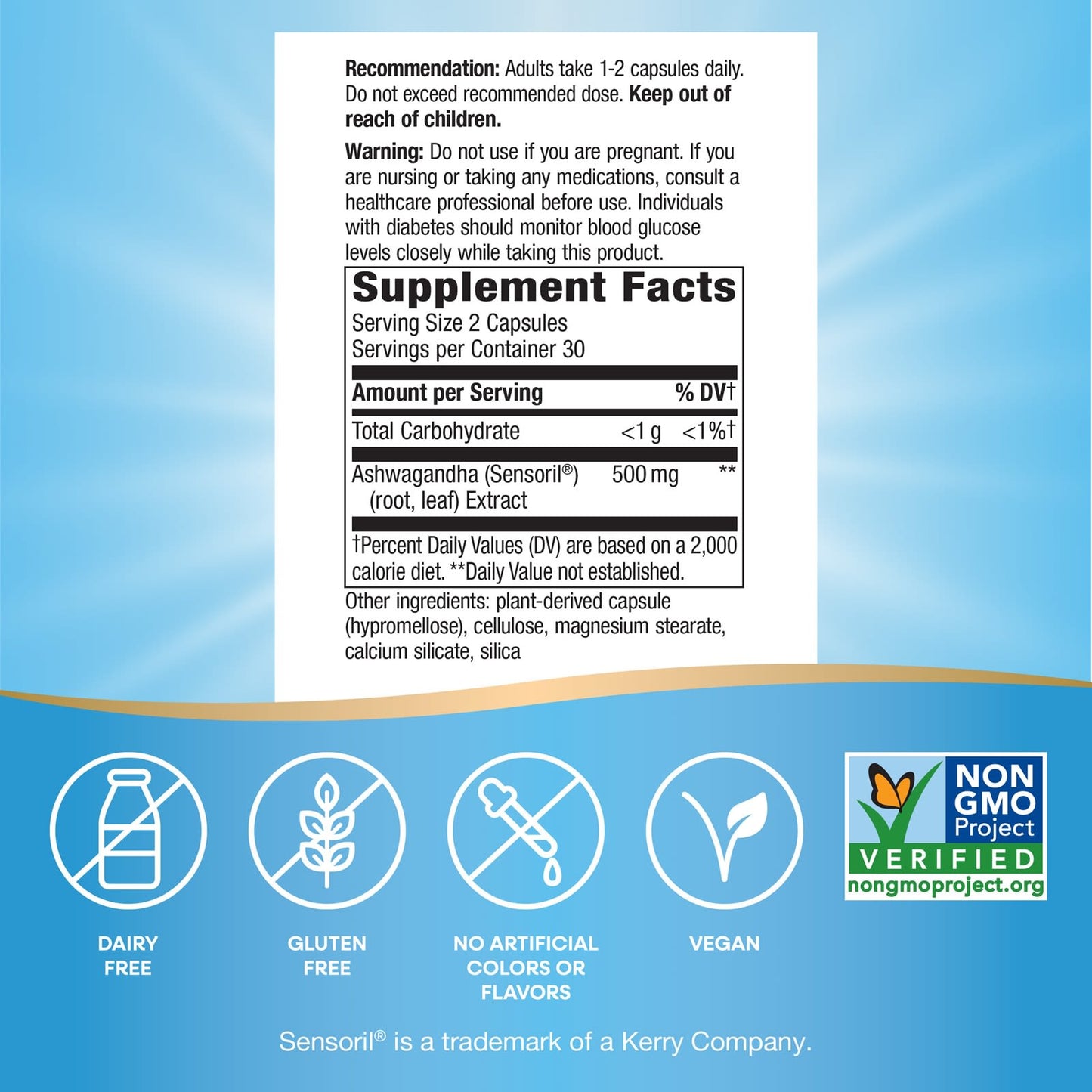 Nature's Way® Ashwagandha Standardized Extract | Extracto Estandarizado de Ashwagandha | 60 Cápsulas Vegetales