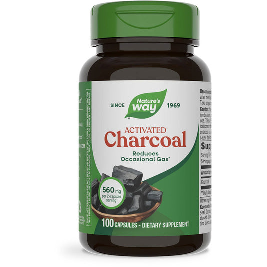 Nature's Way® Activated Charcoal | Carbón Activado | 100 Cápsulas