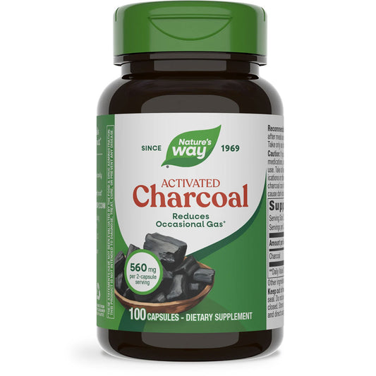Nature's Way® Activated Charcoal | Carbón Activado | 100 Cápsulas