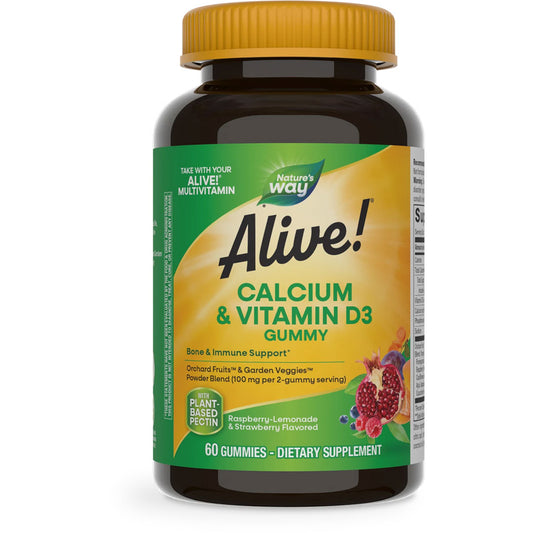Nature's Way® Alive!® Calcium + Vitamin D3 Gummies | Calcio + Vitamina D3 | 60 Gomitas