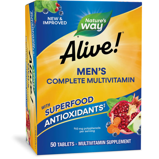 Nature's Way® Alive!® Men's Complete Multivitamin | Multivitamínico para Hombre | 50 Tabletas