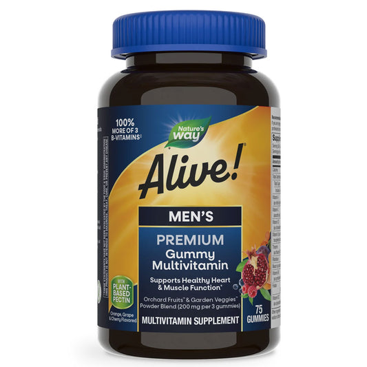 Nature's Way® Alive!® Premium Men's Gummy Multivitamin | Multivitamínico para Hombre | 75 Gomitas