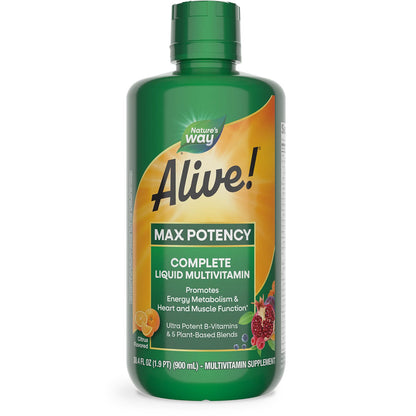 Nature's Way® Alive!® Max Potency Complete Liquid Multivitamin | Citrus | 30.4 fl oz (900 mL)