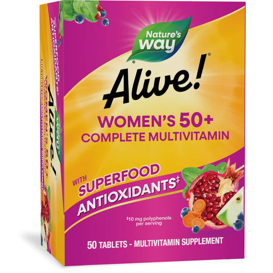 Nature's Way® Alive!® Women's 50+ Complete Multivitamin | Multivitamínico para Mujeres 50+ | 110 Tabletas