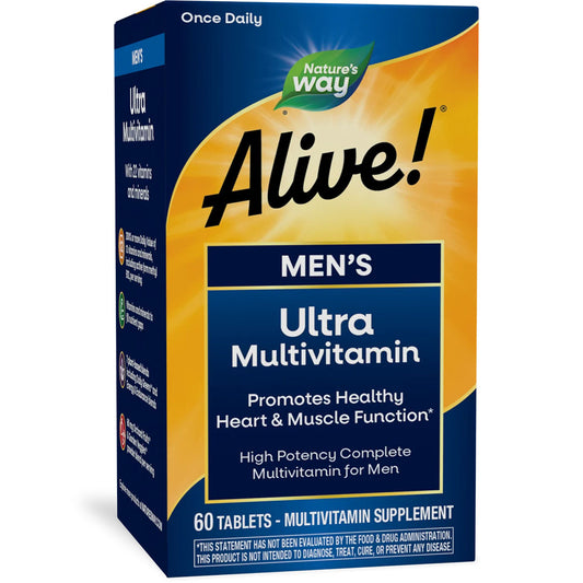 Nature's Way® Alive! Once Daily Men's Ultra Multivitamin | Multivitamínico para Hombre | 60 Tabletas