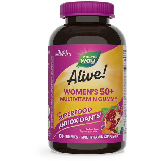 Nature's Way® Alive!® Multivitamínico para Mujeres 50+ en Gomitas | Sabor Frutos Rojos | 130 Gomitas