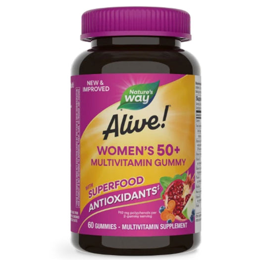 Alive!® Mujeres 50+ Multivitamínico en Gomitas, Frutos Rojos, 60 Gomitas