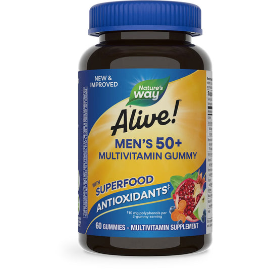 Nature's Way® Alive!® Multivitamínico para Hombres 50+ en Gomitas | Sabor Frutas | 60 Gomitas