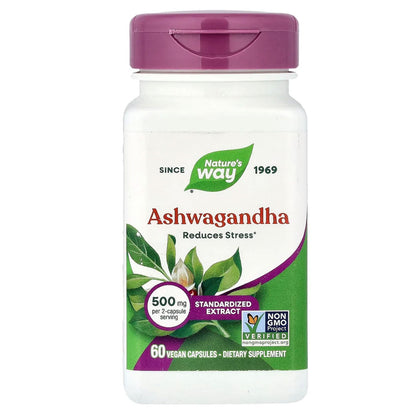 Nature's Way® Ashwagandha Standardized Extract | Extracto Estandarizado de Ashwagandha | 60 Cápsulas Vegetales
