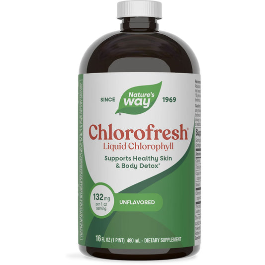 Nature's Way® Chlorofresh® Liquid Chlorophyll Unflavored | Clorofila Líquida Sin Sabor | 16 fl oz (480 mL)