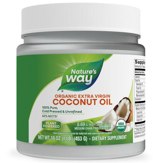 Nature's Way® Organic Extra Virgin Coconut Oil | Aceite de Coco Extra Virgen Orgánico | 16 oz (454 g)