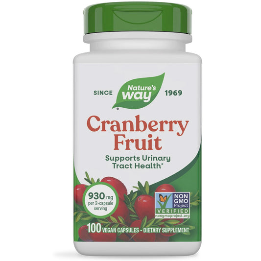 Nature's Way® Cranberry Fruit | Arándano Rojo | 100 Cápsulas Vegetales