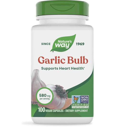 Nature's Way® Garlic Bulb | Ajo 580 mg | 100 Cápsulas Vegetales