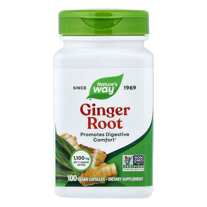 Nature's Way® Ginger Root | Raíz de Jengibre | 100 Cápsulas Vegetales