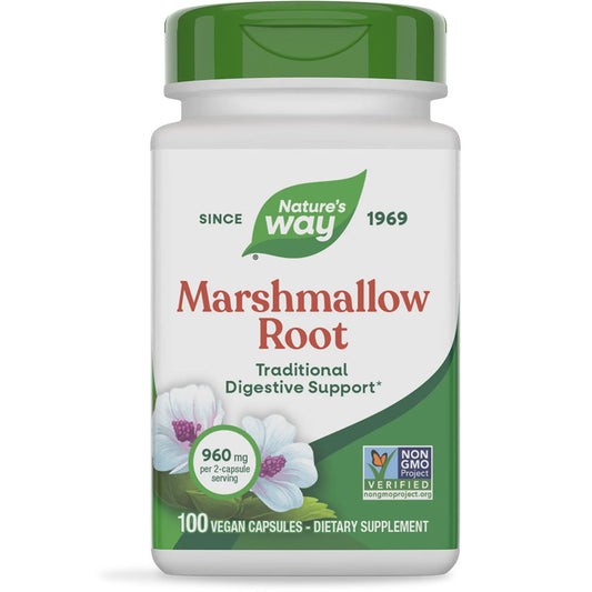 Nature's Way® Marshmallow Root | Raíz de Malvavisco | 100 Cápsulas Vegetales