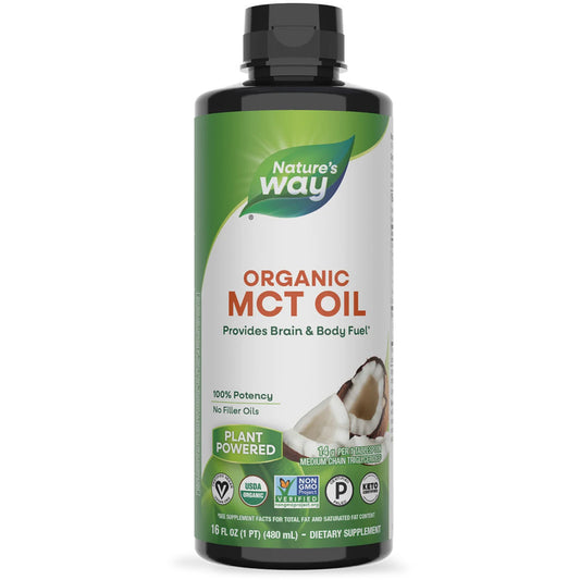 Nature's Way® 100% Organic MCT Oil | Aceite MCT Orgánico | 16 fl oz (480 mL)