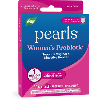 Nature's Way® Probiotic Pearls® Women's | Probiótico para la Salud Femenina | 30 Cápsulas Blandas (Softgels)
