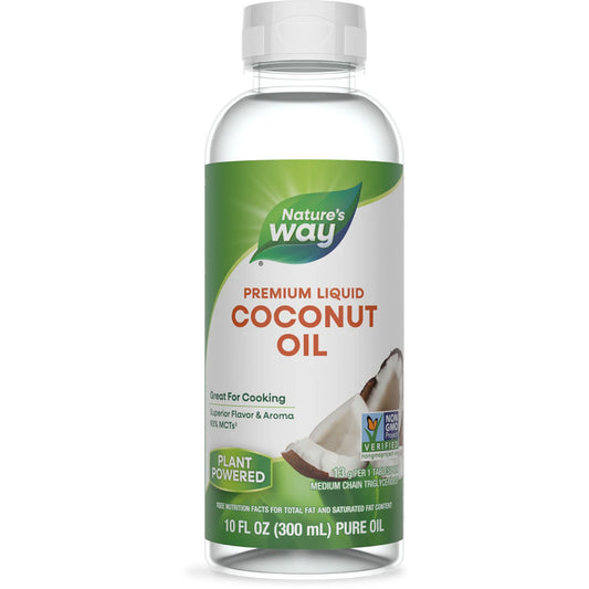 Nature's Way® Liquid Coconut Oil | Aceite de Coco Líquido | 10 fl oz (300 mL)