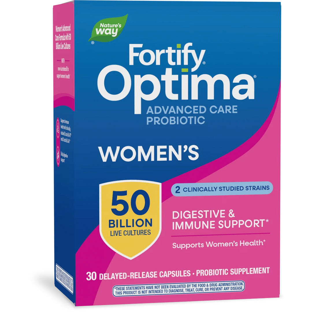 Nature's Way® Fortify® Optima® Women's Advanced Care Probiotic 50 Billion | 30 Cápsulas de Liberación Retardada