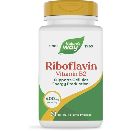 Nature's Way® Riboflavina (Vitamina B2) 400 mg | 30 Tabletas