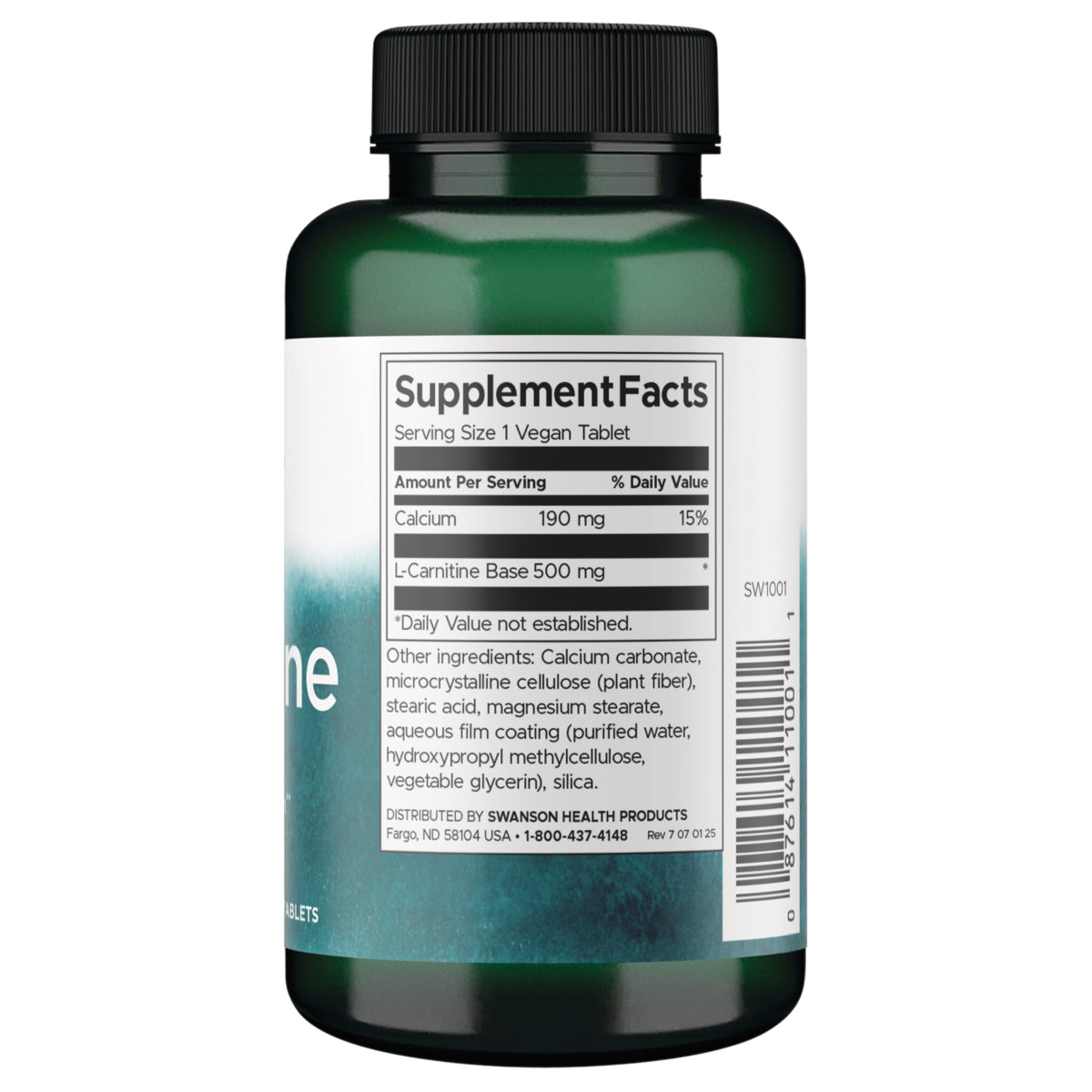 Swanson L-Carnitine 500 mg 100 Vegan Tabs