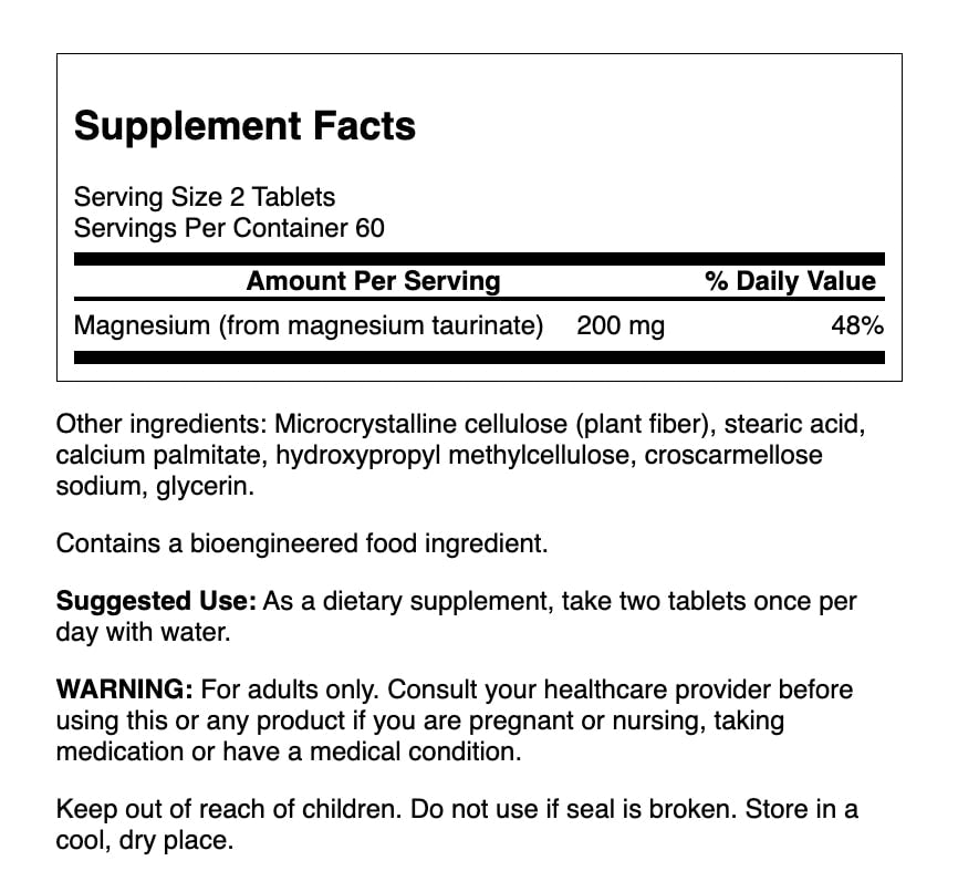 Swanson Magnesium Taurate 100 mg 120 Vegan Tabs
